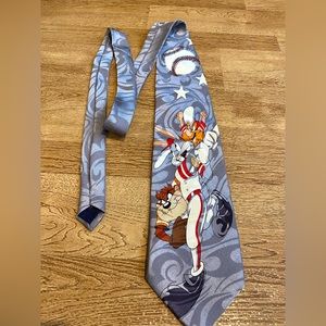 Looney Tunes Rocket Italian Neck Tie - Taz, Bugs Bunny, Yosemite Sam Baseball